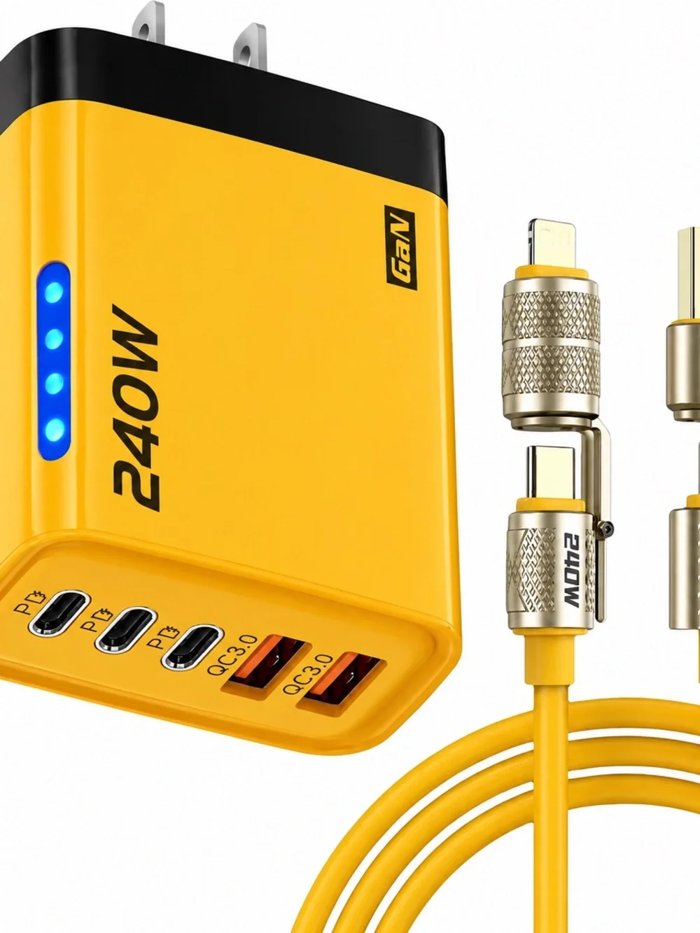 GaN 240W Fast Charger Adapter - Yellow